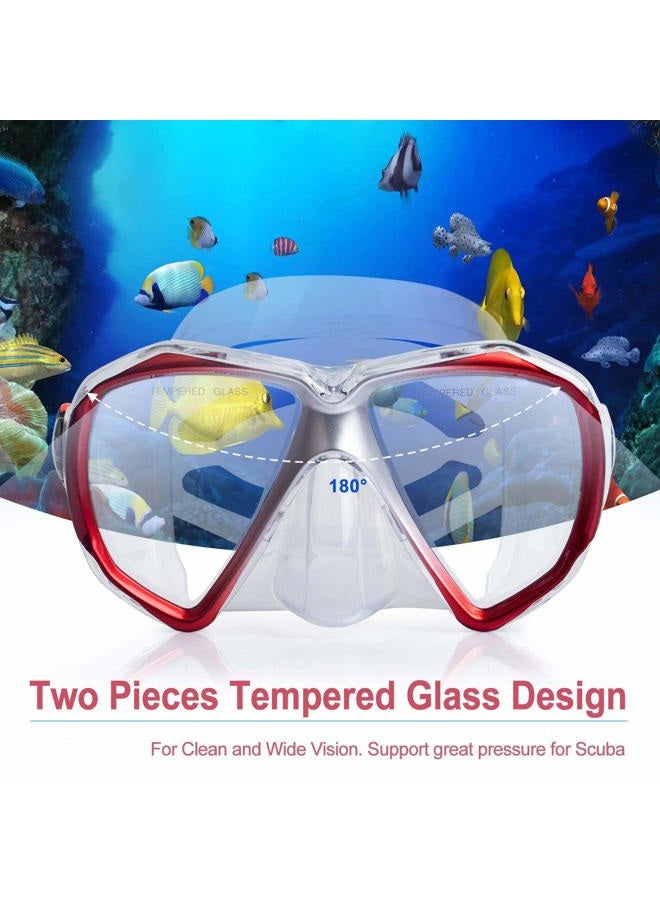 EXP VISION Snorkel Diving Mask, Panoramic HD Swim Mask, Anti-Fog Scuba Diving Goggles, Tempered Glass Dive Mask Adult Youth Silicone Skirt Swim Goggles with Nose Cover - Image 2