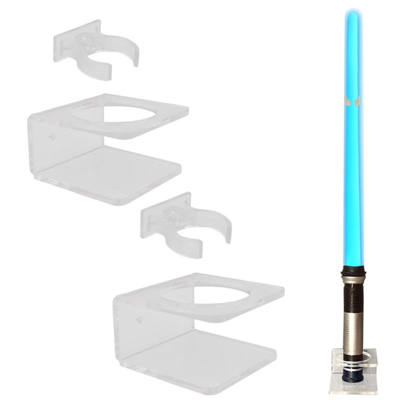 YYST Clear Light Saber Wall Mount Wall Rack Wall Holder 2 Pack