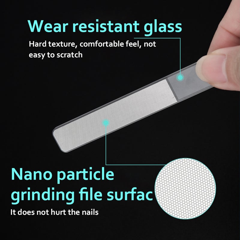 Glass Nail File: Transparent Glass Material Multi-Functional Nail Care Tool - 3-In-1 Nail Shorting Polishing Shining for Personal Manicure Maintenance Gift-Giving - Image 5