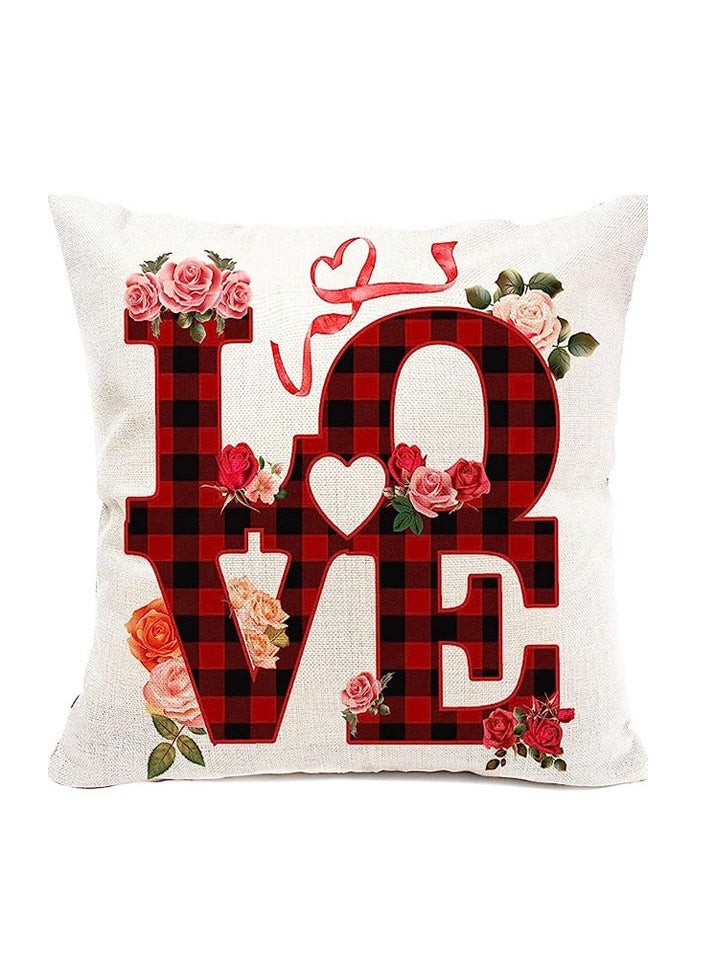 Bluejw - Throw Pillow Covers Set Of 2 Decorative Love Print 18 X 18 Inches Throw Pillow Covers Newlywed Home Pillow Cushion Case For Sofa Couch Bed Home Outdoor Car - Image 1