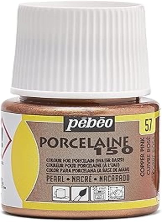 Pebeo Pebeo Porcelaine 150، طلاء صيني، زجاجة 45 مل - وردي نحاسي 