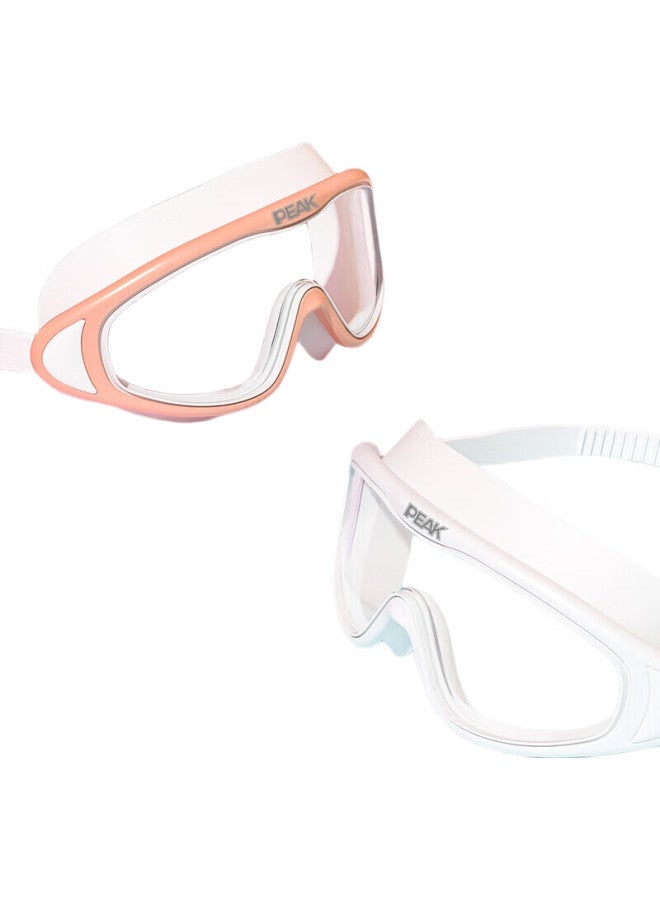 PEAK Adult Swimming Goggles For Men And Women, High-Definition Anti-Fog Waterproof Large Frame Integrated Professional Diving Swimming Glasses Ys22100 Transparent Pink - Image 2