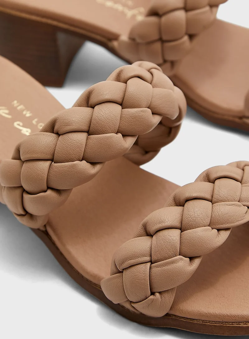 NEW LOOK Plaited Straps Mid Heel Sandals