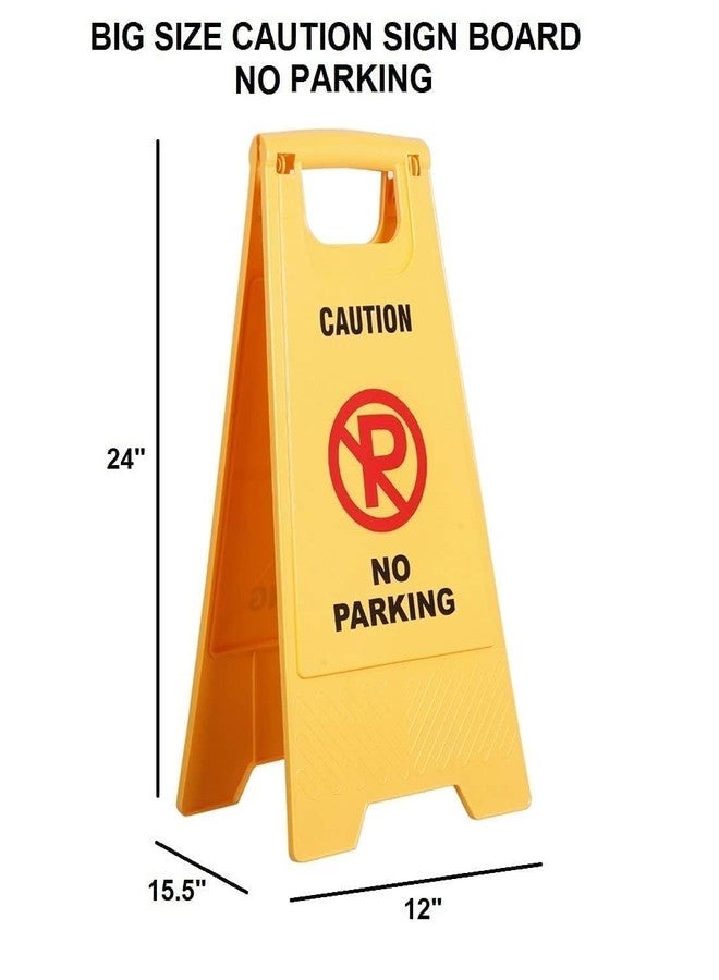 Amigos Store™ No Parking Sign Board - Foldable Large Yellow ABS Safety Stand for Offices, Malls, Hotels, Hospitals & Commercial Areas -set of 3 - Image 3