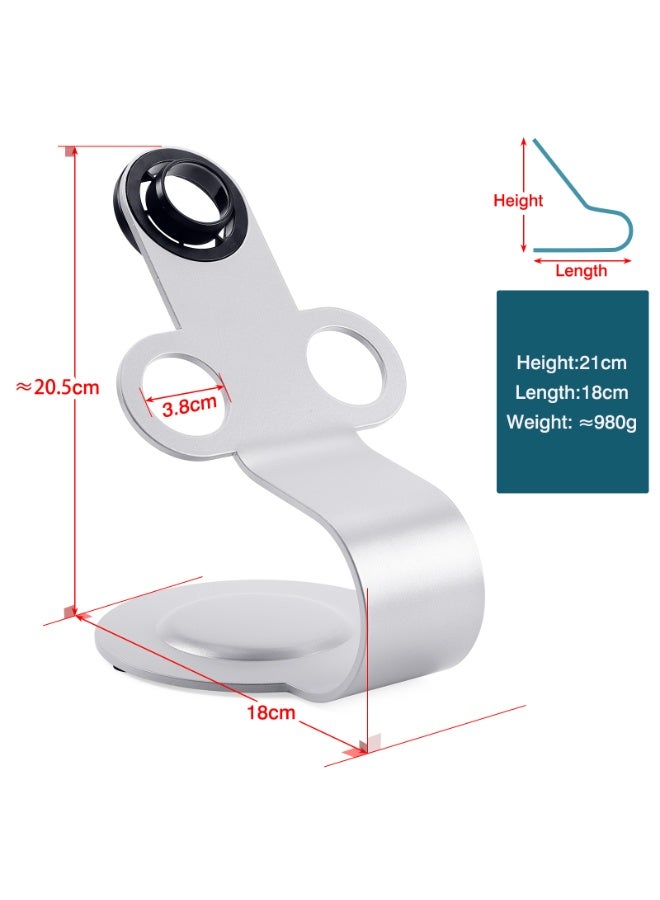 Hairdryer Stand, Magnetic Aluminium Alloy Desktop Holder, Hairdryer Storage Rack, Hairdryer Stand Storage Rack (Silvery) - Image 1