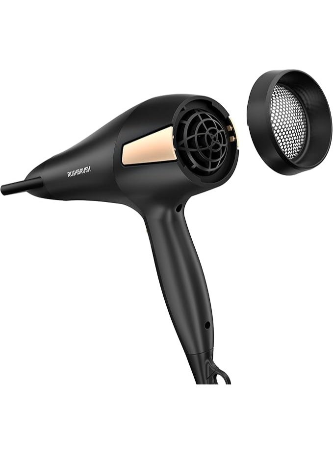 Rush Brush 2500W D2 PRO Hair Dryer, Black