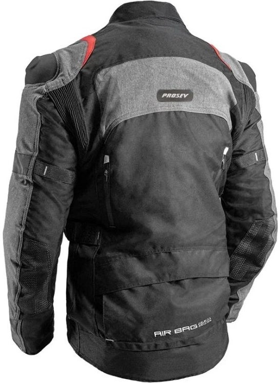 Ebakbak Motorcycle Jacket Long Model 4 Seasons Full Protection Maxdura Fabric Airbag Toruing Coat Gray  - Image 3