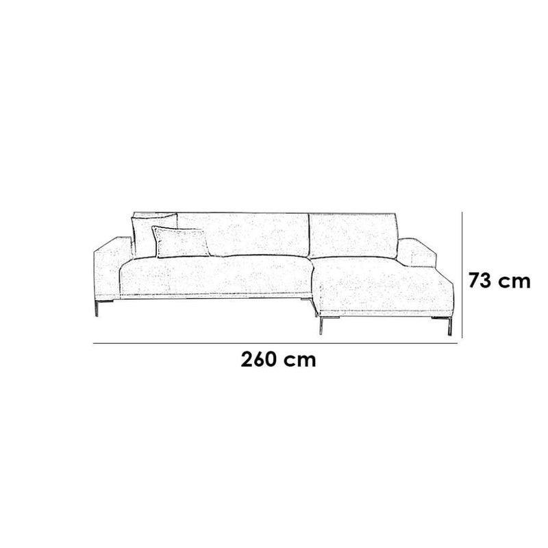 Betak Suede wood and linen corner sofa - grey - Image 2