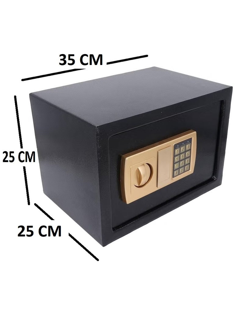 RENOVO Digital Safe Box With Electronic Keypad and Key Lock Black 250 MM - Image 2