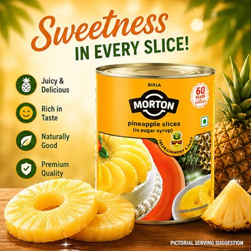 Morton Birla Morton Pineapple Slices In Sugar Syrup 850 Gm Pack of 2 - Image 2