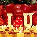 Homemory I Love U Light Up Letters Proposal Decorations I Love U Sign with 24Pcs Flameless Candles 1000Pcs Red Fake Rose Petals 30Pcs Red Balloons for Valentines Day Wedding Proposal Romantic Night - Image 3