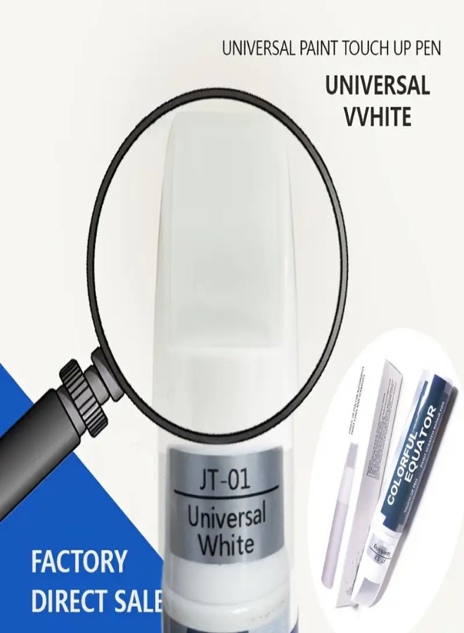 ارواق قلم طلاء لإصلاح خدوش السيارات، خيارات متعددة الألوان، إصلاح الخدوش للمركبات، مناسب لأجزاء السيارات المختلفة، مادة ABS، مع أداة إصلاح الخدوش، أبيض - Image 1