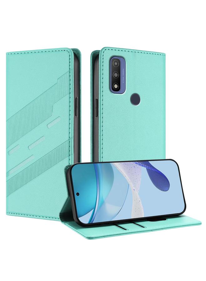 اس-توب جراب لهاتف Motorola Moto G Pure Embossed متعدد الوظائف مصنوع من الجلد بتصميم كلاسيكي - Image 1