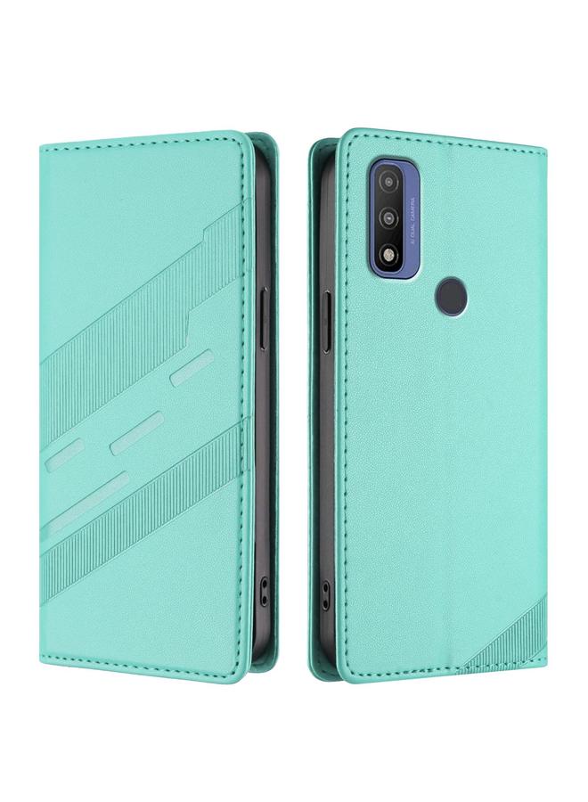 اس-توب جراب لهاتف Motorola Moto G Pure Embossed متعدد الوظائف مصنوع من الجلد بتصميم كلاسيكي - Image 2