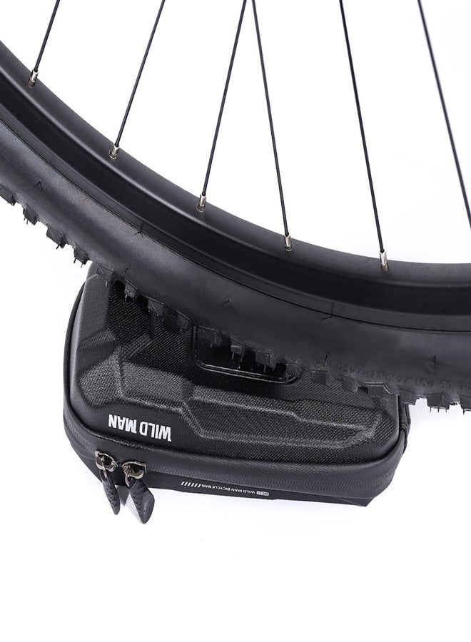 WILD MAN Bike Phone Bag Bicycle Handlebar Bag Front Frame Bag EVA Waterproof Cycling Storage Bag 0.6L with Touchscreen for Mountain Bike Road Bike - Image 3