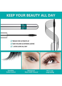 QIC 2PCS 4D Silk Fiber Lash Mascara,2 in 1 Thrive Mascara For Natural Lengthening And Thickening Effect,no clumping Superstrong Waterproof Mascara for Long-Lasting,Beauty Charming Eye Make up  - Image 5
