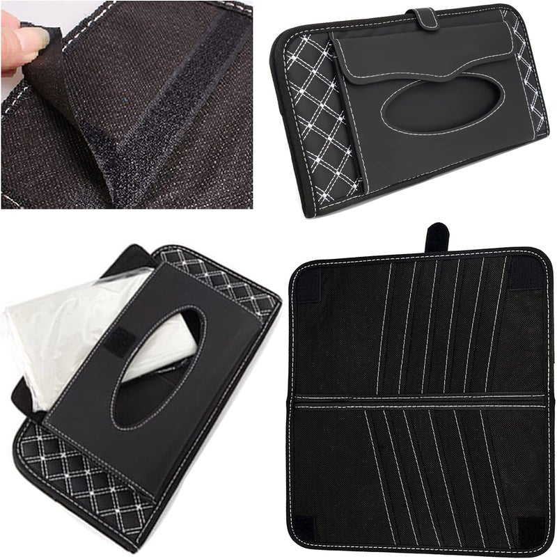 Aturmon Car Visor Organizer, 14-Capacity CD Storage Case, Black, Non-woven Cloth & PU Leather, Collapsible, 12.5 x 6.1 x 0.4 inches (folded), Automotive Parts, Car Organizer - Image 4