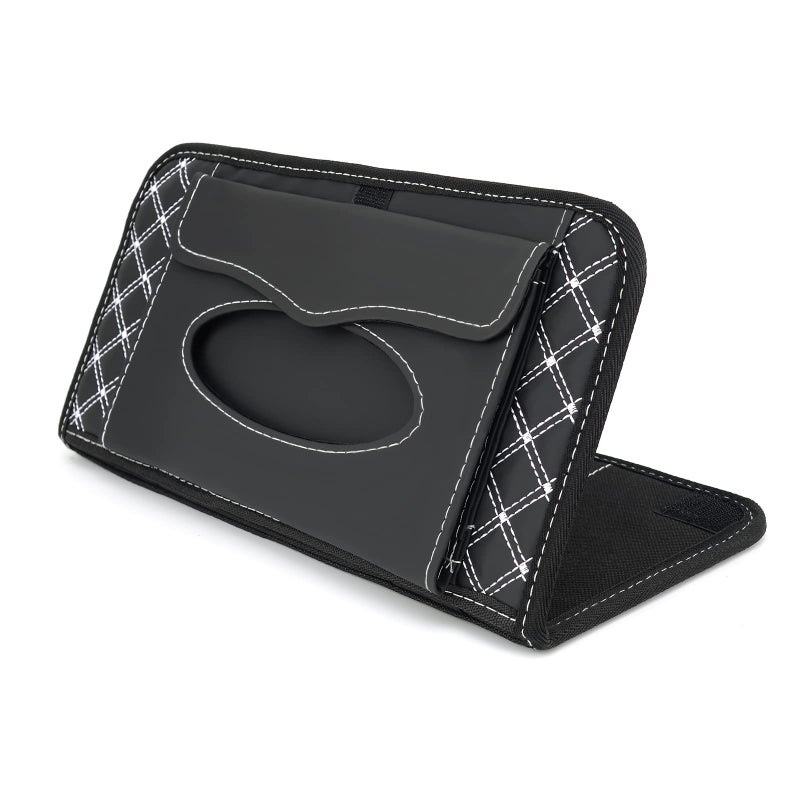 Aturmon Car Visor Organizer, 14-Capacity CD Storage Case, Black, Non-woven Cloth & PU Leather, Collapsible, 12.5 x 6.1 x 0.4 inches (folded), Automotive Parts, Car Organizer - Image 2