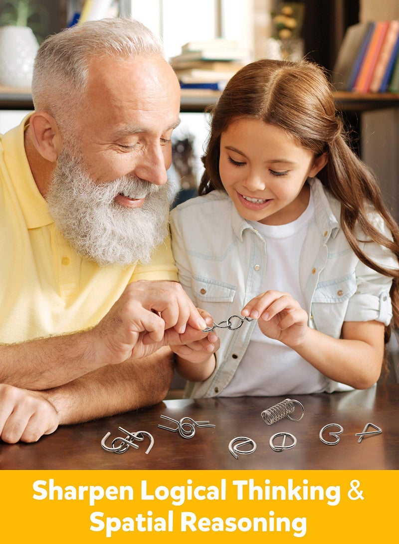 دوركو أسلاك معدنية لغز مجموعة من 16 ، اختبار الذكاء الدماغ مزعج الألغاز الأسلاك المعدنية لعبة الحيلة السحرية ، حلقة الصينية لعبة الحيلة السحرية للحزب تفضيل الأطفال تحدي الكبار - Image 3