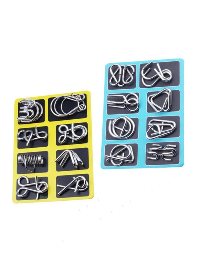 دوركو أسلاك معدنية لغز مجموعة من 16 ، اختبار الذكاء الدماغ مزعج الألغاز الأسلاك المعدنية لعبة الحيلة السحرية ، حلقة الصينية لعبة الحيلة السحرية للحزب تفضيل الأطفال تحدي الكبار - Image 1