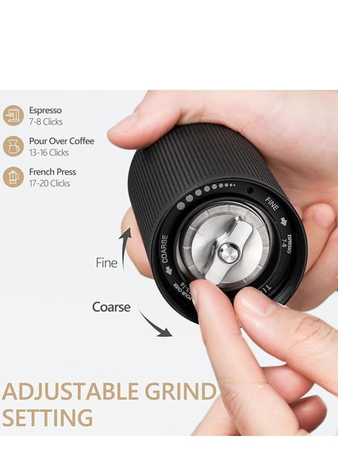 TIMEMORE C3S Manual Coffee Grinder with 25g CNC Stainless Steel Conical Burrs, Adjustable Burr Setting, Dual Bearing Position for Travel and Camping (Black) - Image 2