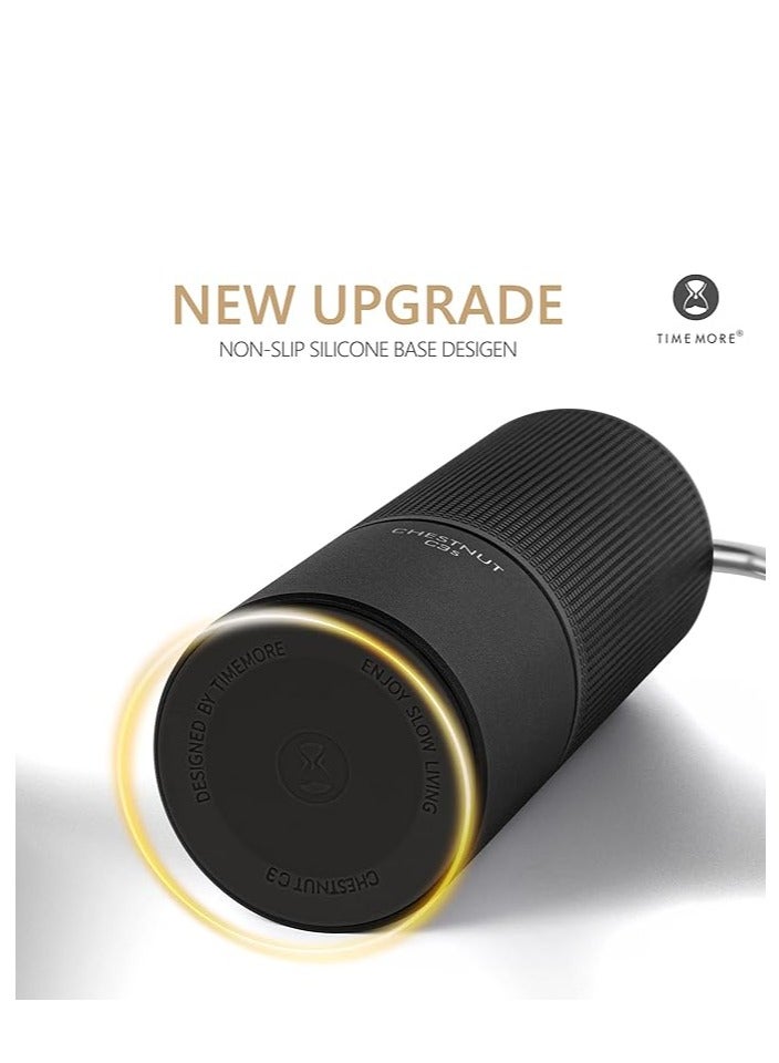 TIMEMORE C3S Manual Coffee Grinder with 25g CNC Stainless Steel Conical Burrs, Adjustable Burr Setting, Dual Bearing Position for Travel and Camping (Black) - Image 3