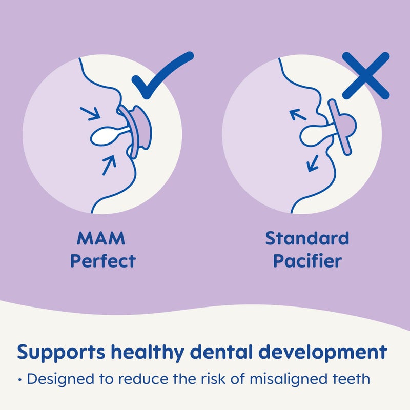 MAM Perfect Night Baby Pacifier, Patented Nipple, Glows in The Dark, 2 Pack, 6-16 Months, Boy - Image 3