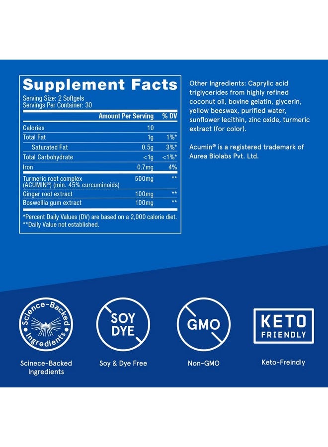 Bulletproof Turmeric Curcumin Complex Inflammation Response Softgels, 60 Count, Keto Supplement for Joint and Inflammation Support, Antioxidant Support, Packaging May Vary - Image 2