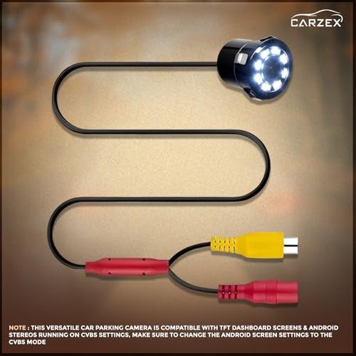 Carzex 8 LED Rear View Reverse Parking Camera Bumper Drill Type Reverse Parking Camera for All Cars - Image 5
