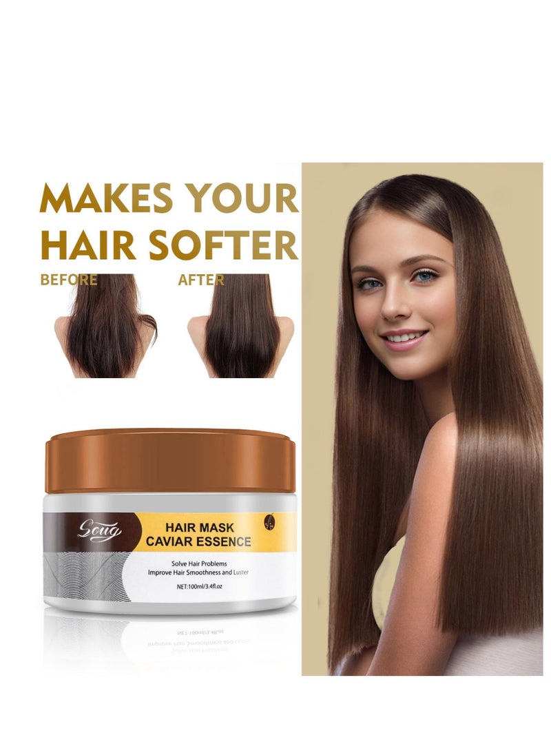 Generic - Collagen Hair Mask, Hydrating Hair Mask, Argan Oil Collagen Hair Mask, Keratin Hair Mask Deep Conditioner, for Dry Hair, Damaged Hair, Curly or Straight Thin Fine Hair (100ml) - Image 1