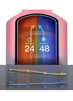 Arabest 40oz Modern Double Vacuum Stainless Steel Water Bottle Black Blue/Pink 1200ml  - Image 3