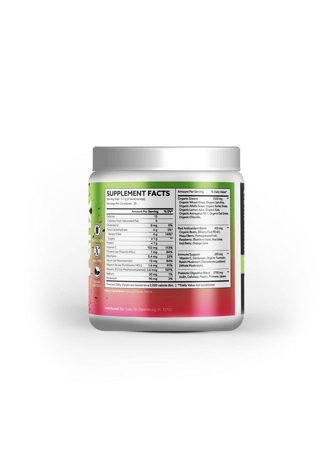 Yuda Yuda Organic Greens Unleashed Powder - Antioxidant Superfood Mixed Berry Drinks for Immune Support & Gut Health - Low Sugar, Non-GMO & Keto-Friendly Green Supplement - 35 Servings (Pack of 1)  - Image 2