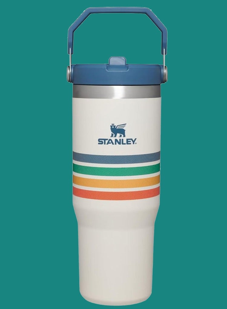 Stanley IceFlow 30oz Stainless Steel Tumbler with Leak-Resistant Flip Straw – Vacuum Insulated Water Bottle – Reusable, BPA-Free Travel Cup for Home, Office & Car – Keeps Drinks Cold for 12 Hours – Durable & Easy to Carry – Cream Color - Image 1