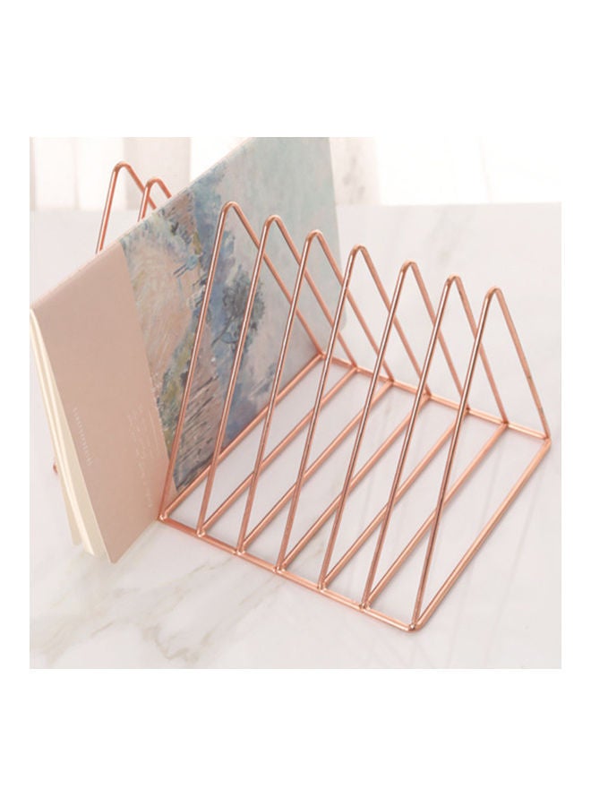 NIBEMINENT Iron Triangle Bookshelf Rose Gold - Image 2