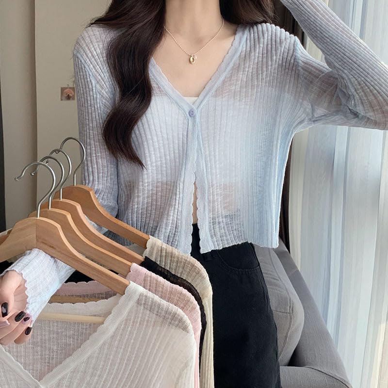 ICW Women's Ribbed Knitted V-Neck Cardigan Front-Open Top Long Sleeve Shrug Jacket for Girls (in, Alpha, XS, Regular, Purple) - Image 2
