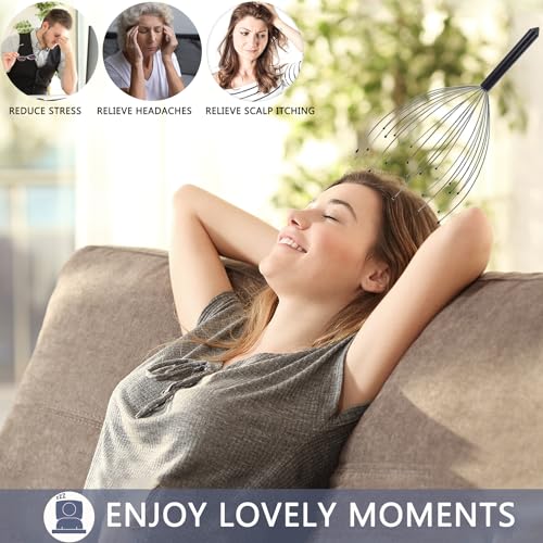 Svjetiq Head Massager Back Scratcher, 20 Fingers Head Scratcher Scalp Massager & Extendable Back Scratcher for Men Women, Christmas Gift Stocking Stuffers for Deep Relaxation, Stress Relief - Image 4