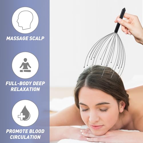 Svjetiq Head Massager Back Scratcher, 20 Fingers Head Scratcher Scalp Massager & Extendable Back Scratcher for Men Women, Christmas Gift Stocking Stuffers for Deep Relaxation, Stress Relief - Image 2