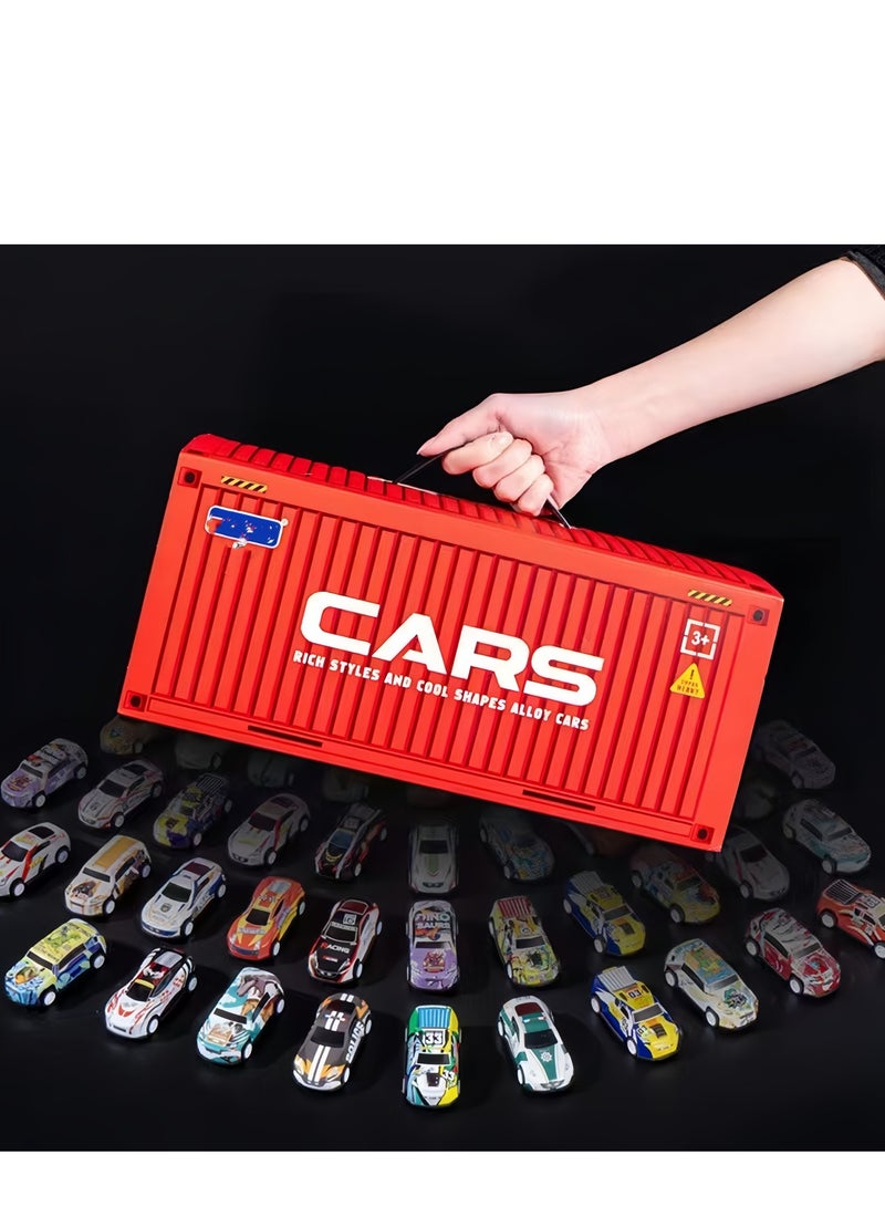 Toy Cars Collection Set with Storage Display Case, 48 Alloy Racing Cars, Multi-Colour Friction Powered Cars Toys for Toddlers, Boys, Girls’ Educational Play, Goodie Bags Stuffers  - Image 5