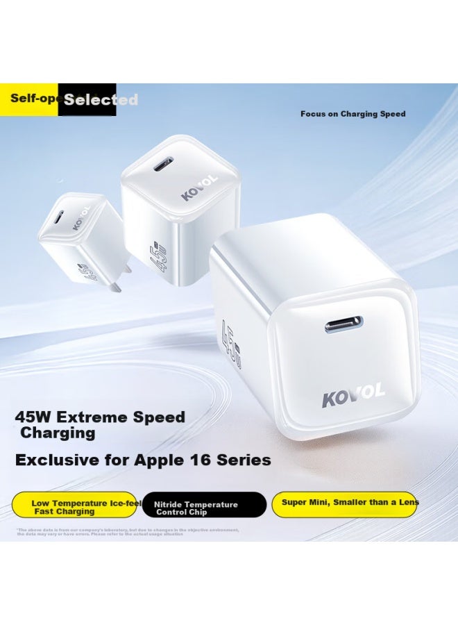 Kovol 45W Gan Fast Charger For Apple Iphone 16 Pro Max/Plus, Pd 35W Type-C Charger For Iphone, Ipad, And Tablets - Image 1