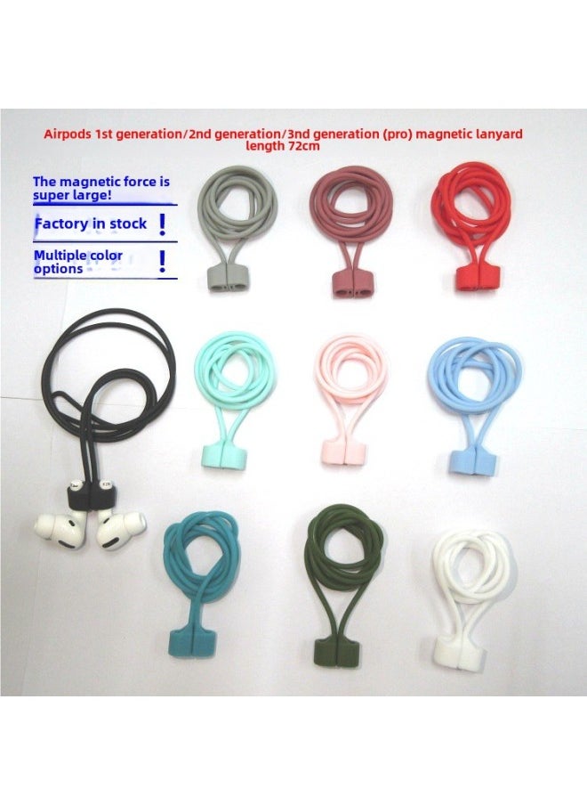 Generic - For Apple Airpods2PRO3 Earphone Anti-lost Rope Millet Huawei Earphone Silicone Lanyard TWS Anti-lost Rope-Color:Black (Classic)-Applicable Model:For Apple Wireless Headphones - Image 1