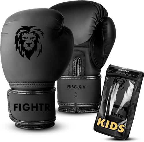 FIGHTR Kids Boxing Gloves and More Stability Junior Boys and Girls Boxing MMA Muay Thai Kickboxing Martial Arts 04 06 oz incl Carry Bag - Image 1