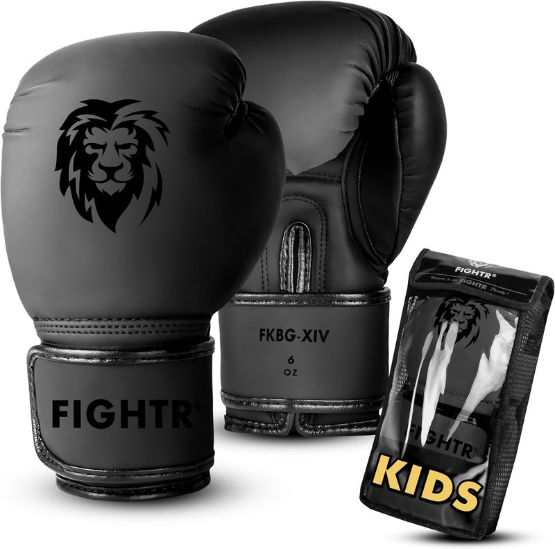 FIGHTR Kids Boxing Gloves and More Stability Junior Boys and Girls Boxing MMA Muay Thai Kickboxing Martial Arts 04 06 oz incl Carry Bag - Image 2