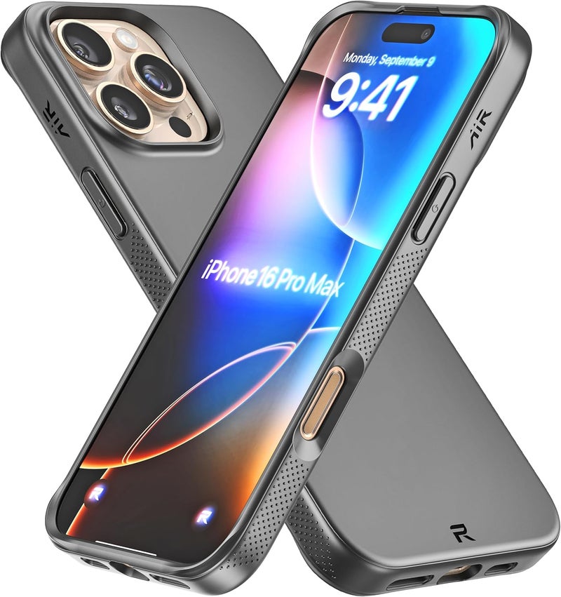Rebel Air Case for iPhone 16 Pro Max [Air² Series] Strong MagSafe Compatible, Grippy Sides, Slim & Lightweight TPU Cover, Protective Corners, Raised Lens Ring, 6.9 Inch Phone 2024 (Black) - Image 1