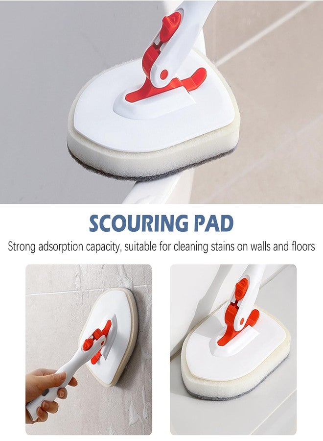 SetSail Scouring Pads Microfiber Cloth Refill 4 Pack, for SetSail Tile and Bathtub Scrubber Brush Heavy Duty Scrubbing Sponge Scratch Free Reusable for Cleaning Bathroom Kitchen Walls Tub Tiles Sink - Image 4