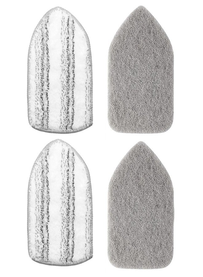 SetSail Scouring Pads Microfiber Cloth Refill 4 Pack, for SetSail Tile and Bathtub Scrubber Brush Heavy Duty Scrubbing Sponge Scratch Free Reusable for Cleaning Bathroom Kitchen Walls Tub Tiles Sink - Image 1