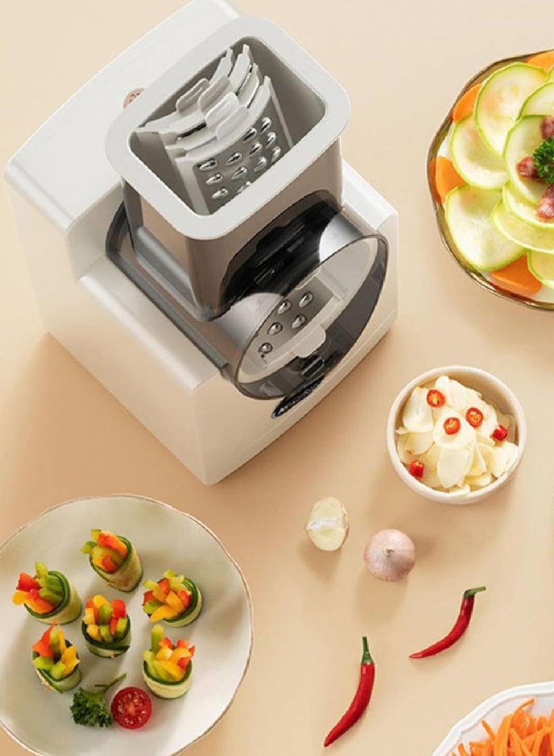Electric Vegetable Cutter , Electric Cheese Grater Detachable Cheese Shredder with 3 Blades USB Rechargeable Vegetable Chopper Professional Multipurpose Electric Slicer for Meat Fruit Vegetable