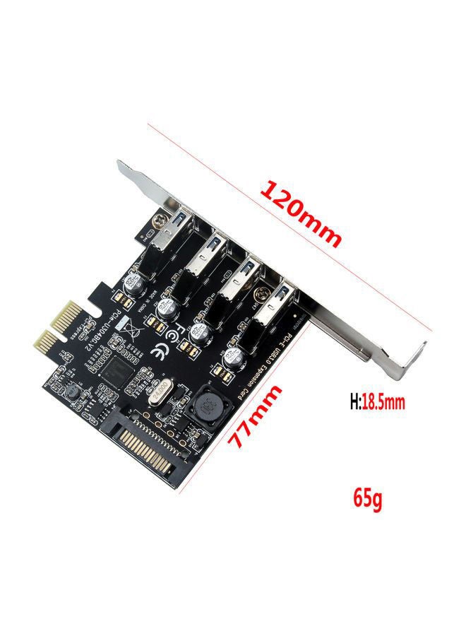 NIBEMINENT 4 Port PCI-E To USB 3.0 Expansion Adapter Converter Silver/Black - Image 3