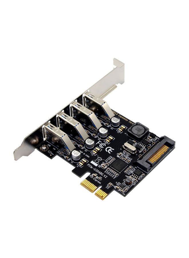 NIBEMINENT 4 Port PCI-E To USB 3.0 Expansion Adapter Converter Silver/Black - Image 2