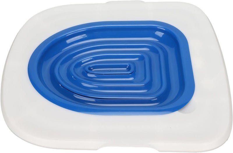 woobles Cat Toilet Training System, Professional Teach Cat to Use Toilet Cat Toilet Training Kit Universal Reusable Kitty Toilet Trainer Urinal Seat with Design Blue Tray (White Tray , 1 Blue Inner Support)-White Tray , 1 Blue Inner Support - Image 1