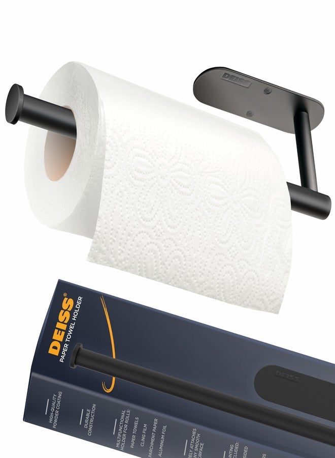 Deiss Pro Paper Towel Holder - Under Cabinet, Wall Mount, or Countertop - Rust-Resistant Stainless Steel, One-Handed Tear Design, Space-Saving Paper Towel Dispenser, Towel Holder for Kitchen - Image 1